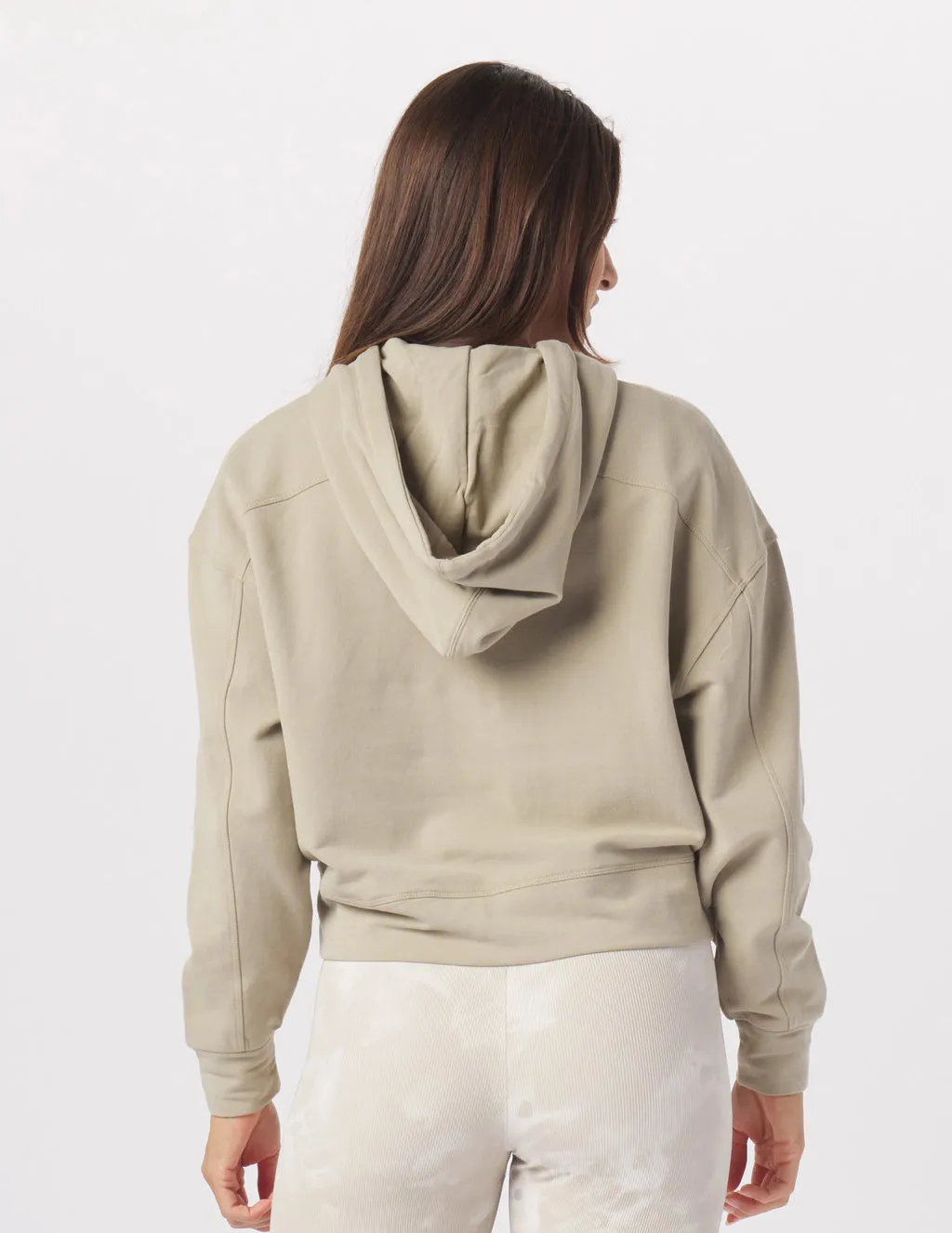 Vintage Oversized Cropped Hoodie Linen
