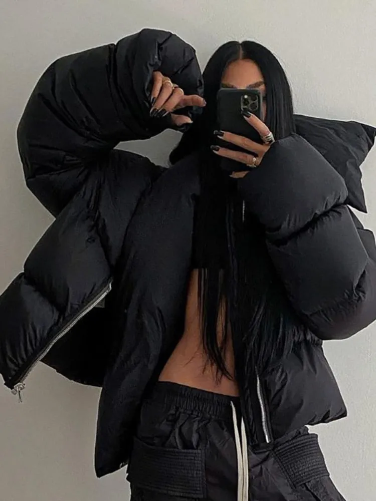 Winter Padded Jacket Coats for Women Long Sleeve Windproof Warm Short Parkas Fashion Slim Coats with Scarf Famale Outerwear