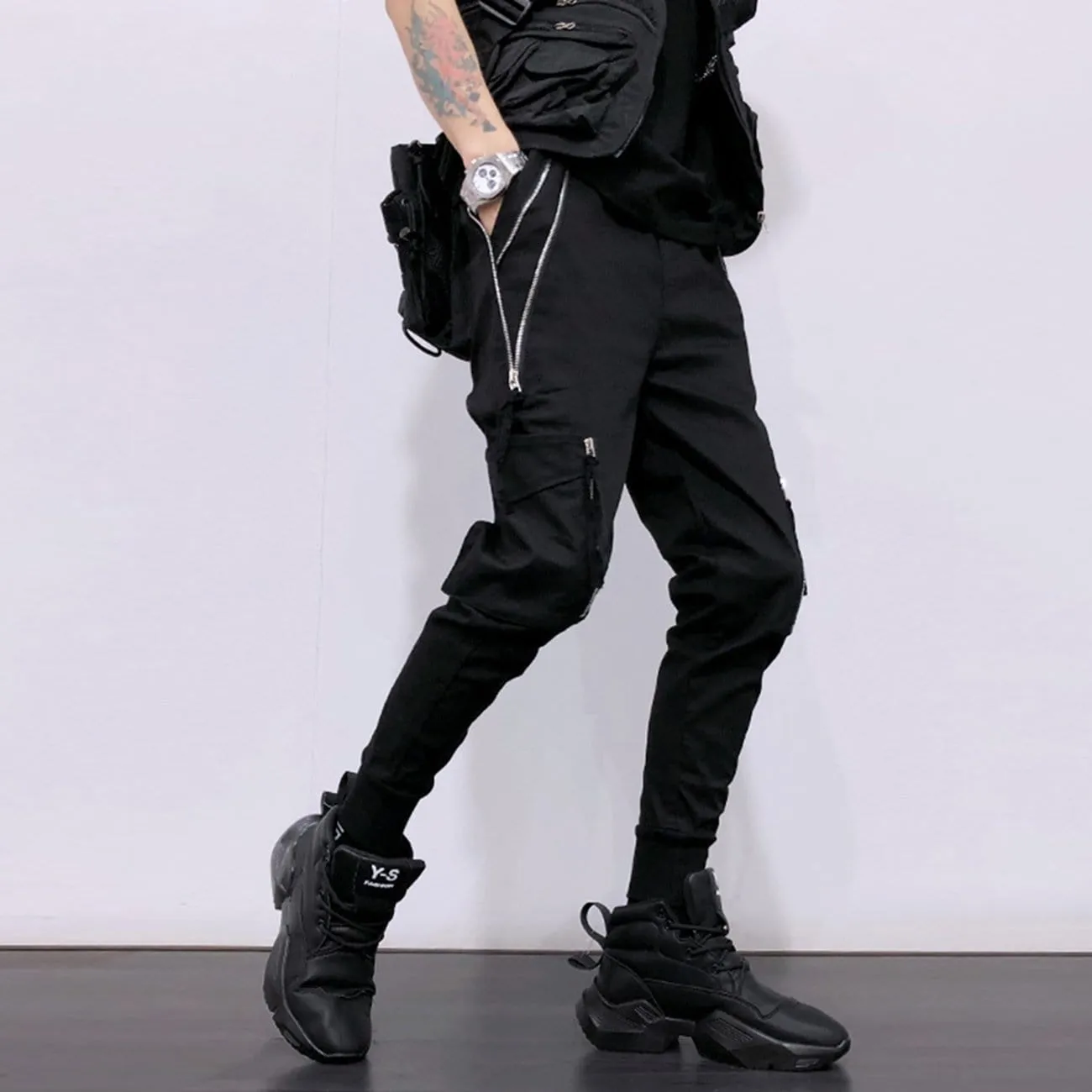 WLS Function Double Zipper Pockets Cargo Pants