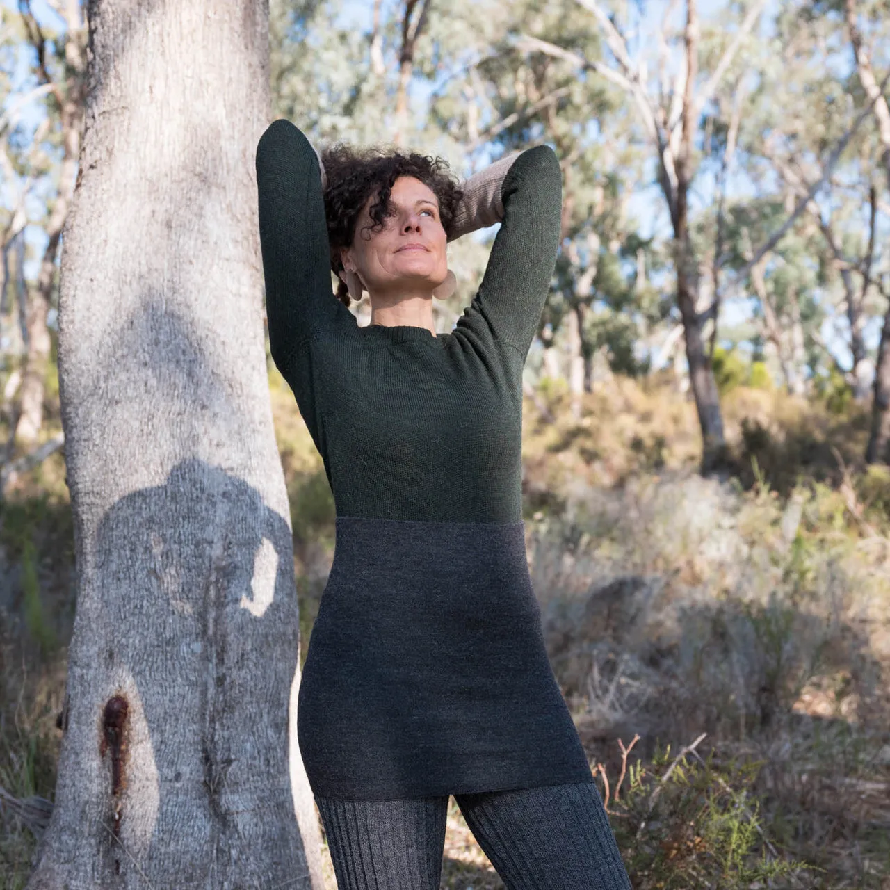 Women's Cable Colour Block Jumper - 100% Baby Alpaca - AW25 Rust Melange (S-M) *Returning Soon