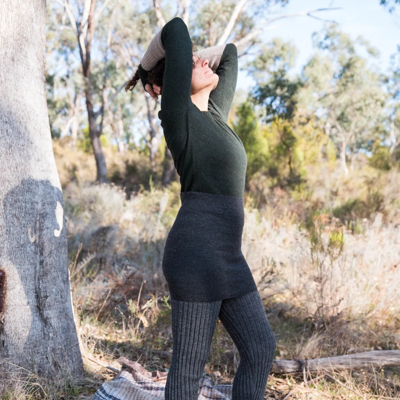 Women's Cable Colour Block Jumper - 100% Baby Alpaca - AW25 Rust Melange (S-M) *Returning Soon